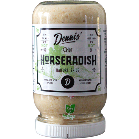 Dennis' Horseradish Hot, per 250 mL jar