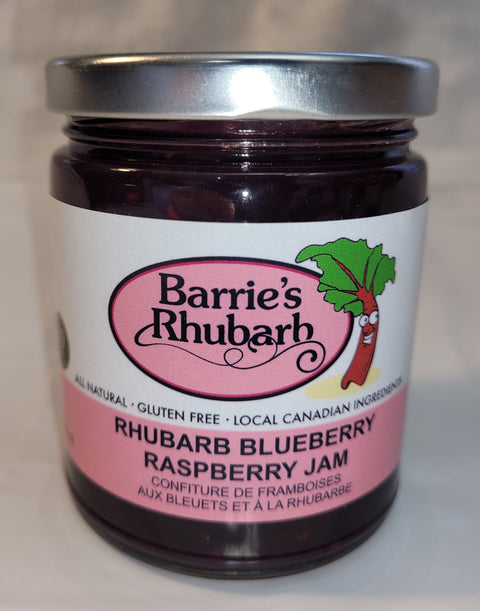 Rhubarb Blueberry and Raspberry Jam, per 250 mL jar